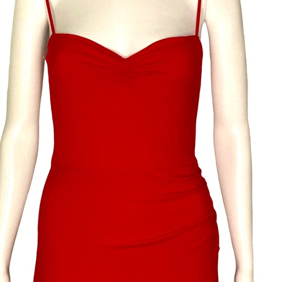 NWT Reformation Formosa Cherry Red Knit Dress - Sz M - Picture 5 of 9